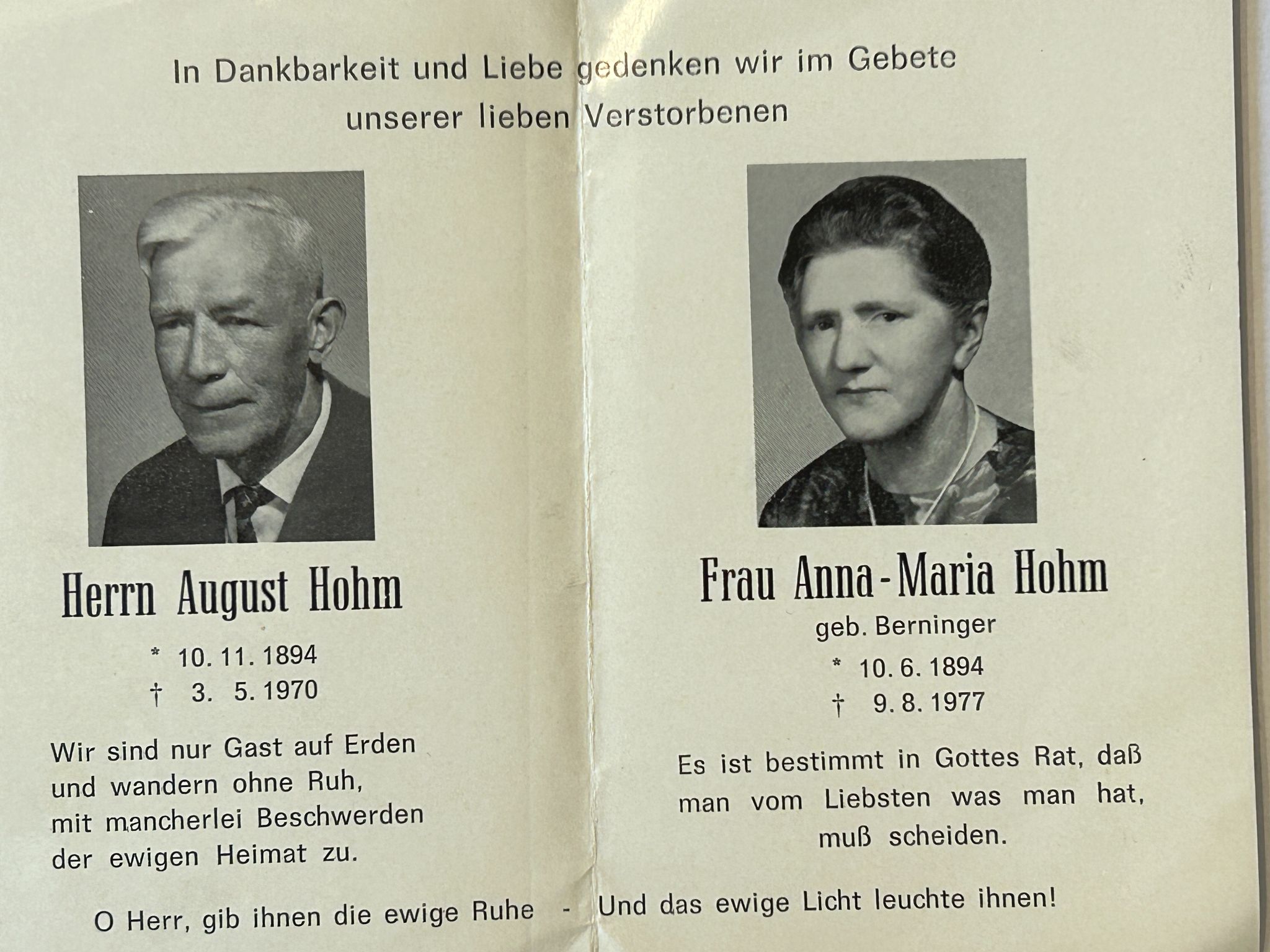 August und Anna Maria Hohm